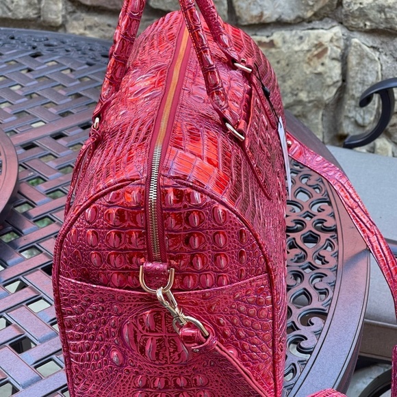 Brahmin Red dragon spencer Melbourne travel satchel bag - Picture 3 of 12